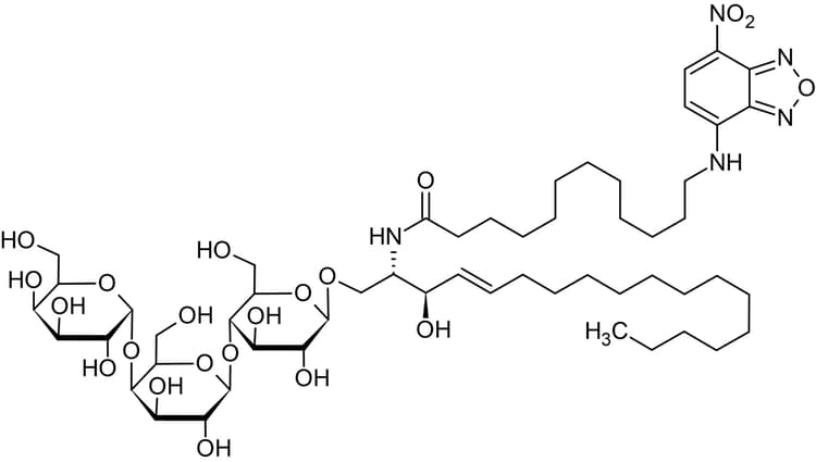 N Dodecanoyl Nbd Ceramide Trihexoside Fluorescent C120 Ceramide Trihexoside Analog Ab143998  Chemical Structure Img176758