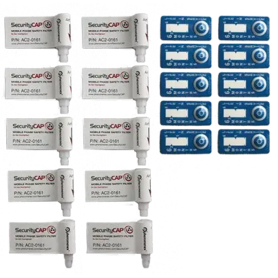 SecurityCAP Mobile Phase Safety Filter, 6-month Capacity, 1/4in-28 Threads, 10/pk