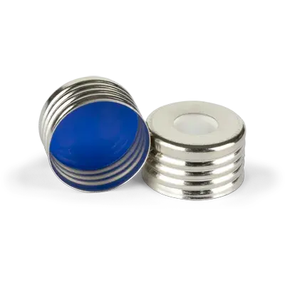 Verex HS Screw Cap, 18mm, Magnetic, slv, SPME PTFE/Silicone septa (blue/white), 1000/Pk